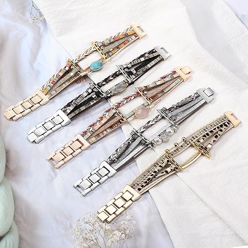 Miniatura 7 de Pulsera de cuero boho compatible con bandas de Apple Watch para mujeres y hombres 38mm 40mm 41mm 42mm 44mm 45mm 46mm 49mm - Correa de Apple Watch