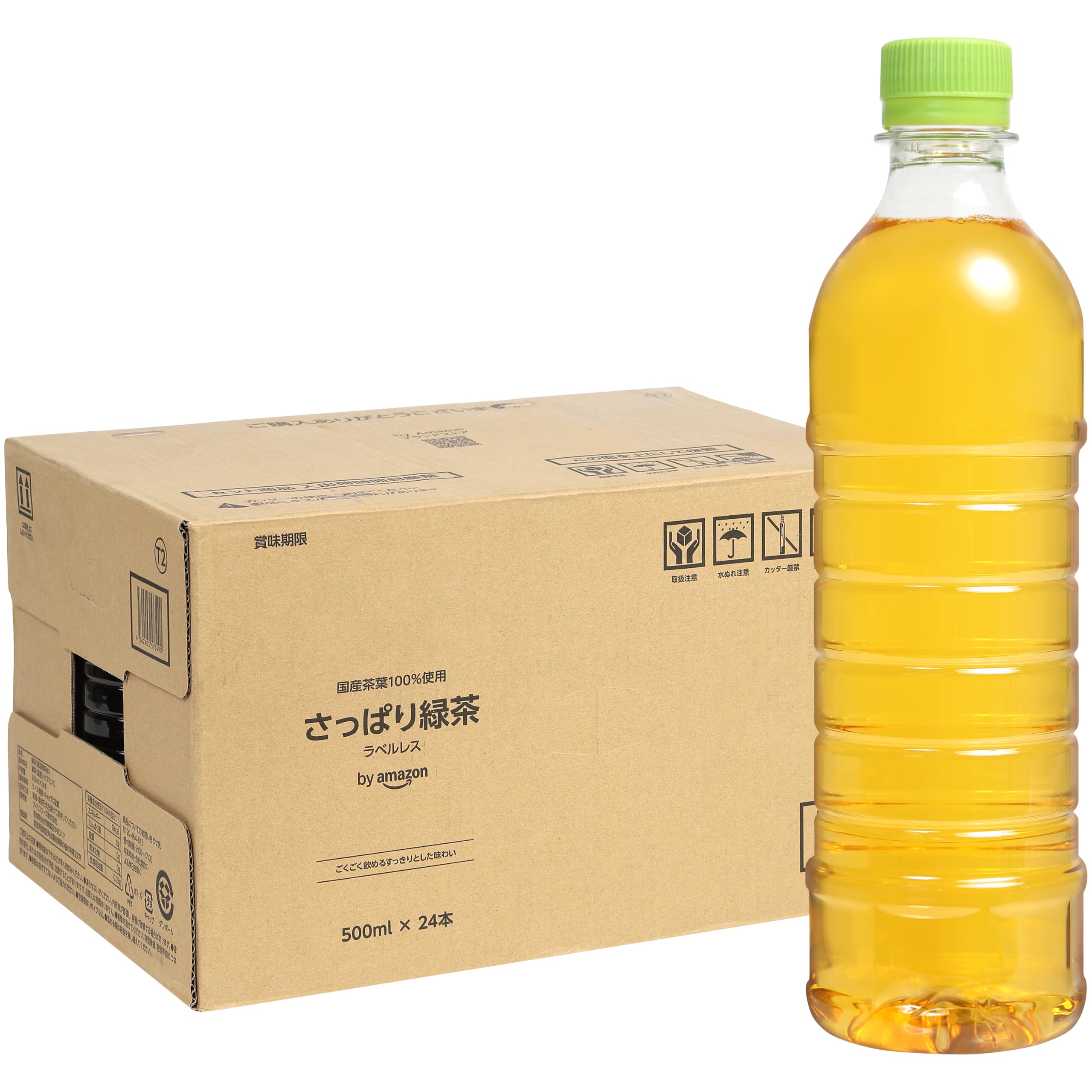 Amazon.co.jp: by Amazon 緑茶ラベルレス 500ml x 24本 さっぱり 国産