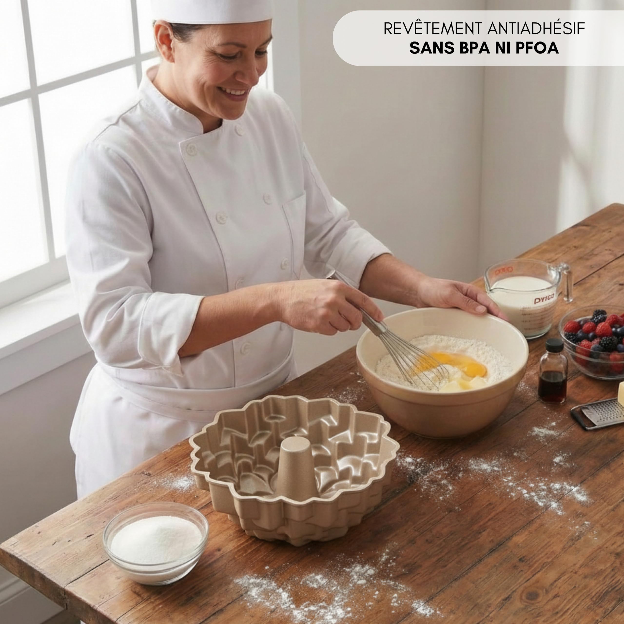 Erreke Moule à Gâteau avec Double Revêtement Antiadhésif, Bloom | Moule Kouglof. Moule Gateau. Moule à Tarte. Aluminium Moulé Résistant. Savarin Cuisson Uniforme. Pour Pâtisserie Maison