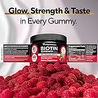 Vista 8 de Gomitas de Biotina 10000mcg para Mujeres y Hombres - Gomitas Extra Fuertes para Cabello, Piel y Uñas con Colágeno - Suplemento Natural de Gomitas