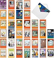 Vista 7 de NobleWorks Juego de 36 tarjetas de felicitación histéricas de Halloween con sobres de 5 x 7 pulgadas (36 diseños, 1 cada uno) Joke O'Lanterns