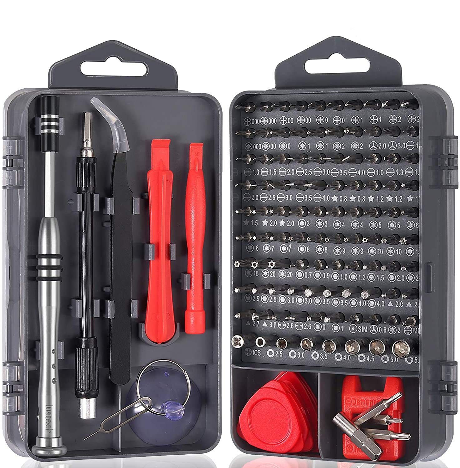 122 in 1 Precision Screwdriver Set Justech Magnetic Driver Kit Professional Electronics Repair Tool Kit for Repairing PC MacBook Pad Laptop Watch Glasses Smartphone