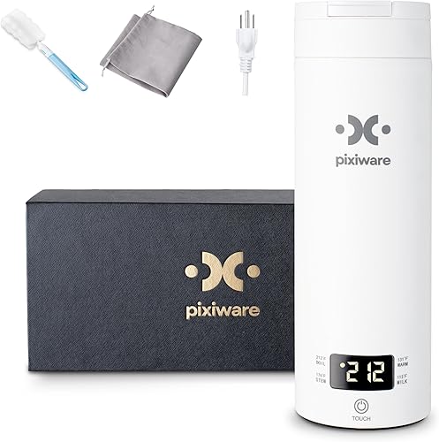 Travel Kettle Lift Lid for Hot Water on the Go 450ml – Small Portable Mini Electric Kettle – 4 Smart Temp Presets – Auto Shut-Off – Leak-Resistant –