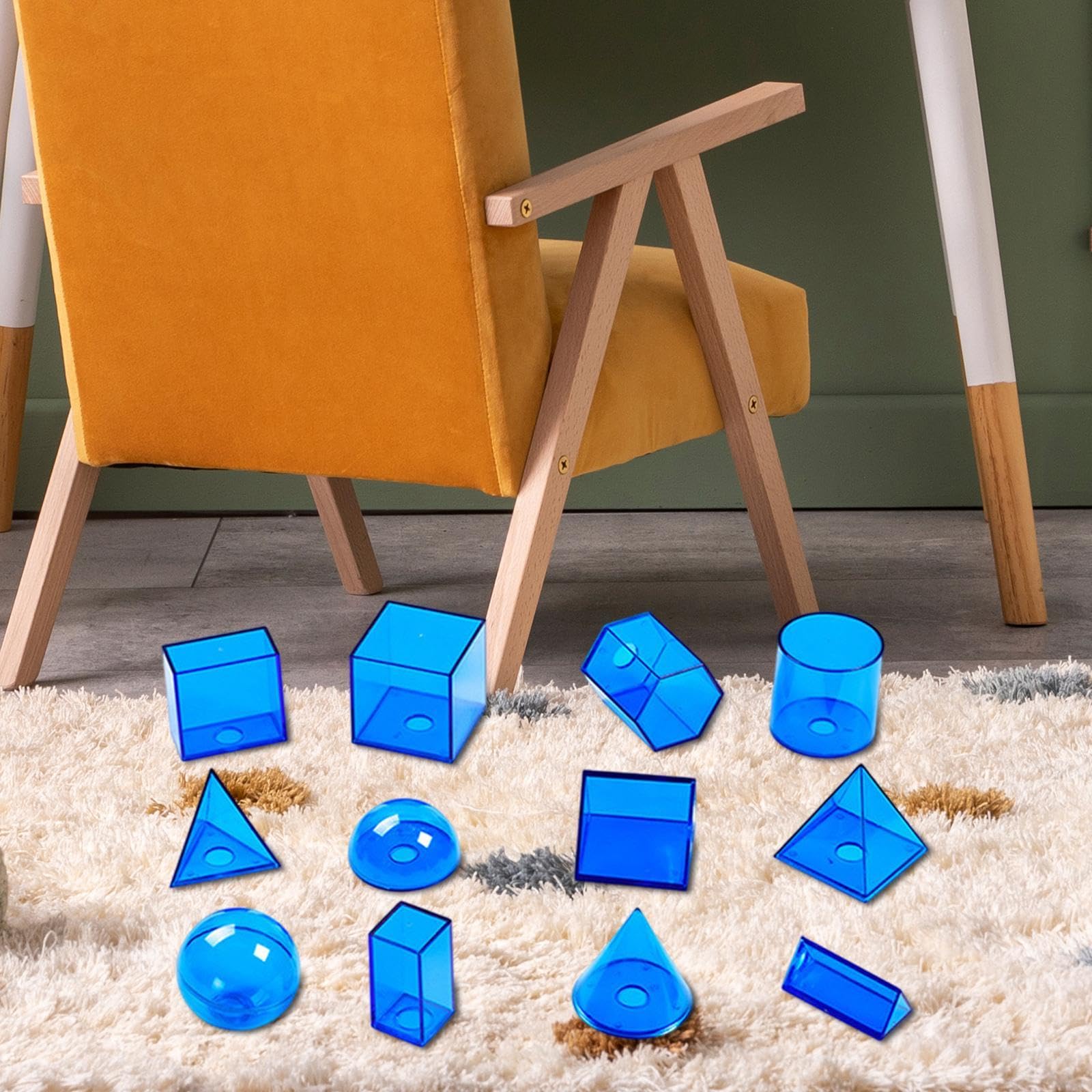 12 Piezas de Sólidos Geométricos, Formas Geométricas 3D para Niños Y Niñas, Decoración Del Hogar.