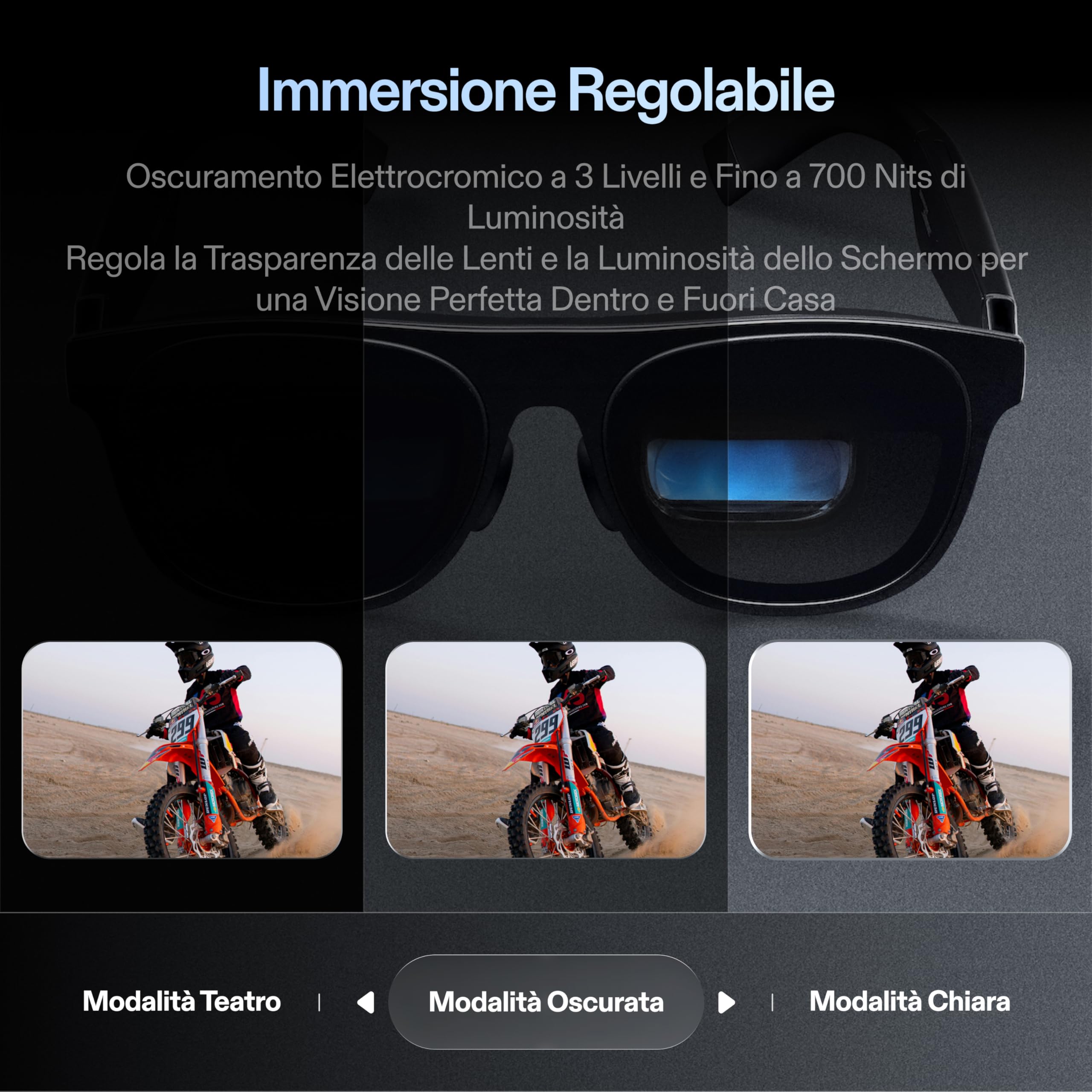 XREAL One Pro Occhiali AR, chip X1, Nativo 3DoF Modalità 3D, Ottiche X-Prism, Display FHD 120Hz 171" 57° FOV, Sound by Bose, Compatibili con iPhone 17/16/15 Steam ROG Mac PC Android iOS-M(IPD 57-66mm)