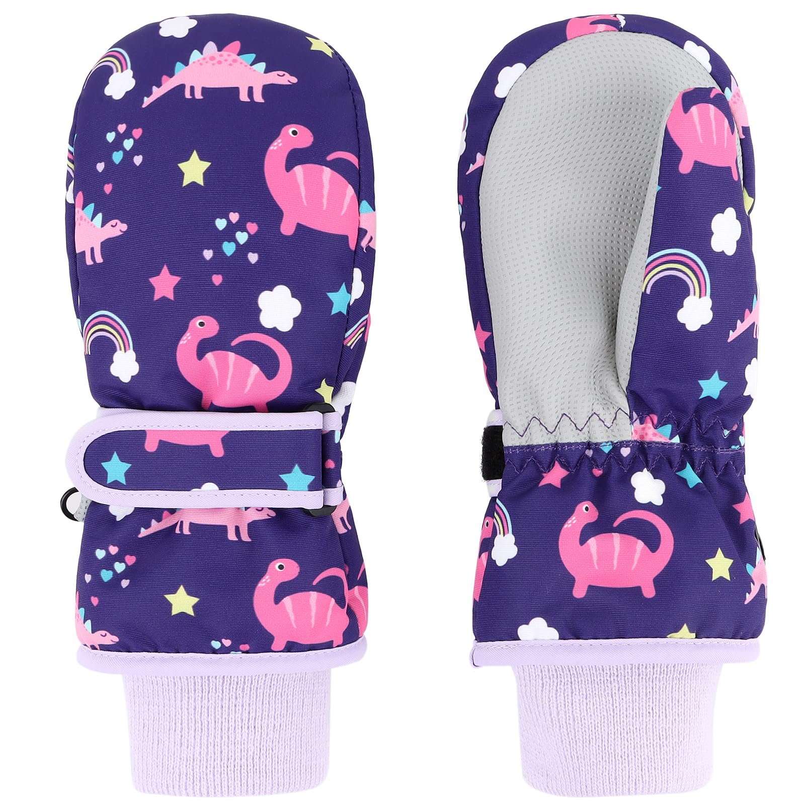 Duoyeree Toddler Winter Gloves, Waterproof Fleece Lined Ski Mittens 1-6Y