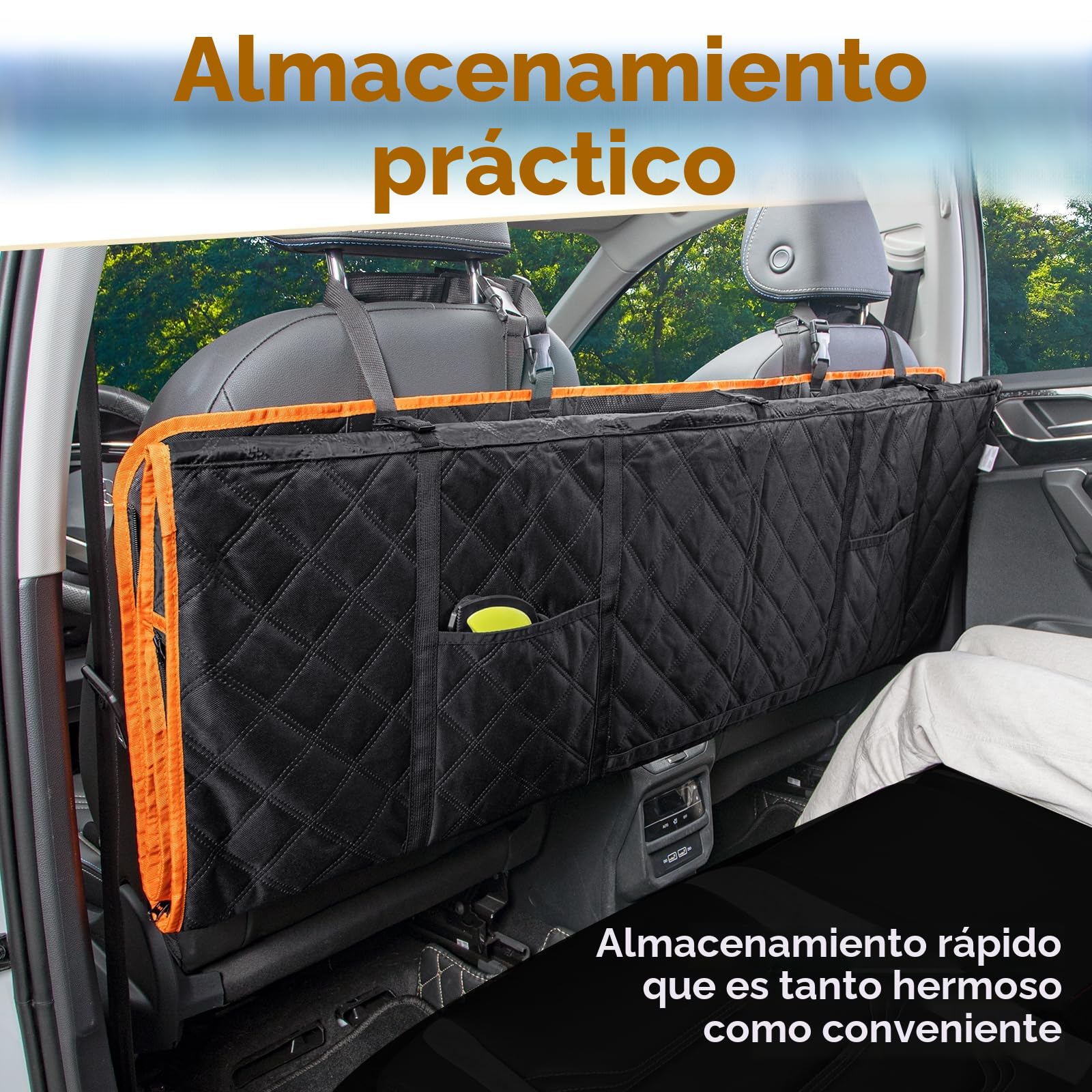 Pecute Extensor de Asiento de Coche para Perros,Funda de Asiento Trasero para Mascotas, para Viajes por Carretera,Almacenamiento en el Coche,Adecuado para SUV y Camiones,hasta 180 kg