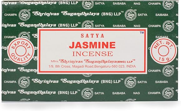 Satya Nag Champa Jasmine Incense Sticks, 12 Count
