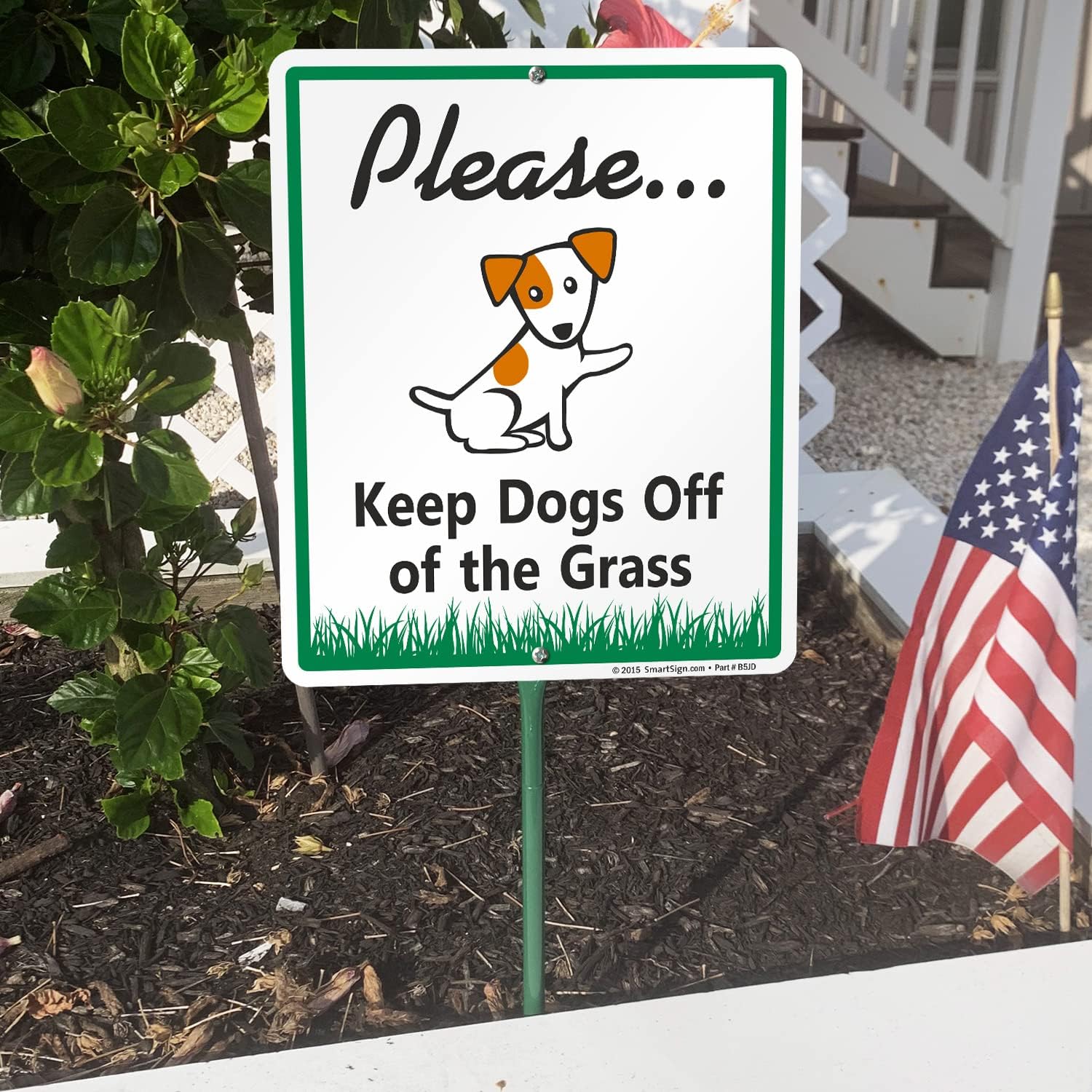 SmartSign 12 x 10 inch “Please Keep Dogs Off The Grass” LawnBoss Yard Sign with 3 foot Stake, 40 mil Laminated Rustproof Aluminum, Multicolor, Set of 1