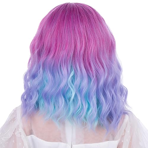 Miniatura 52 de Peluca rubia para niños, peluca ondulada corta y rizada para niñas, pelucas rubias doradas, pelucas de corte Bob rubio con raya lateral Rubio,Rubio