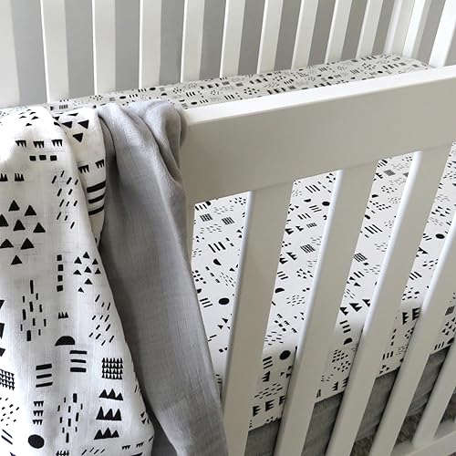 Miniatura 3 de HonestBaby Sábana bajera ajustable de algodón orgánico, juego de patrones, talla única