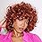andromeda Auburn Wigs for Black Women Soft Short Big Curly Wig with Bangs Afro Loose Cute Curly Heat Resistant Natural Looking Synthetic Wig for African American Women(350)