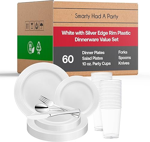 Miniatura 8 de Juego de platos combinados (blanco con oro, juego de valor de boda (120 invitados))