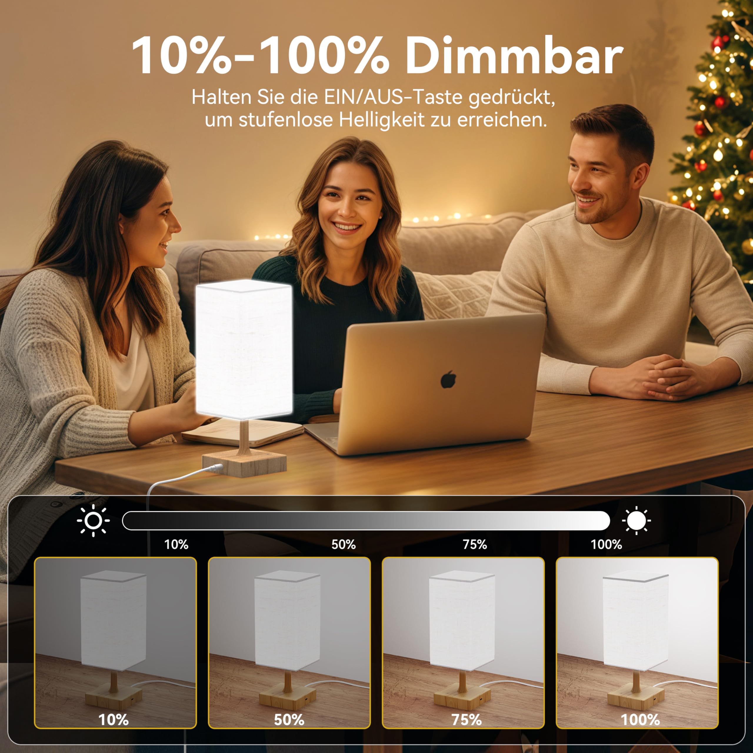 Tageslichtlampe,Simulation von Tageslicht,10.000 Lux tageslichtlampe,UV-freie LED Lichttherapielampe lichttherapie mit 3 Farbtemperaturen,Dimmer und Timer Daylight Lamp