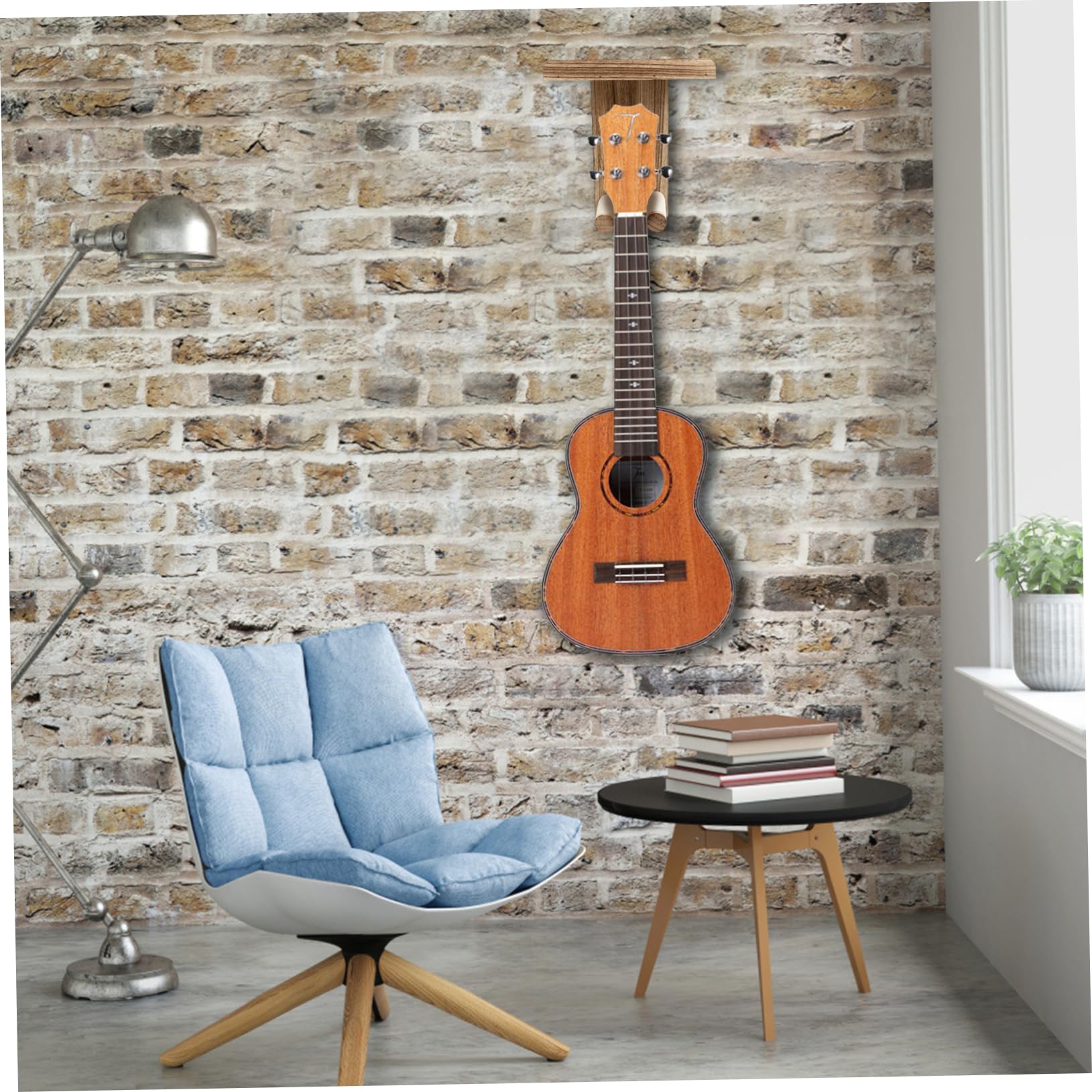 Gancio per Mandolino e Ukulele in Legno 2 Pezzi, a Parete | Rimuovibile Facilità, Soluzione per Negozio di Chitarre, Adatto anche Appartamento Compatto