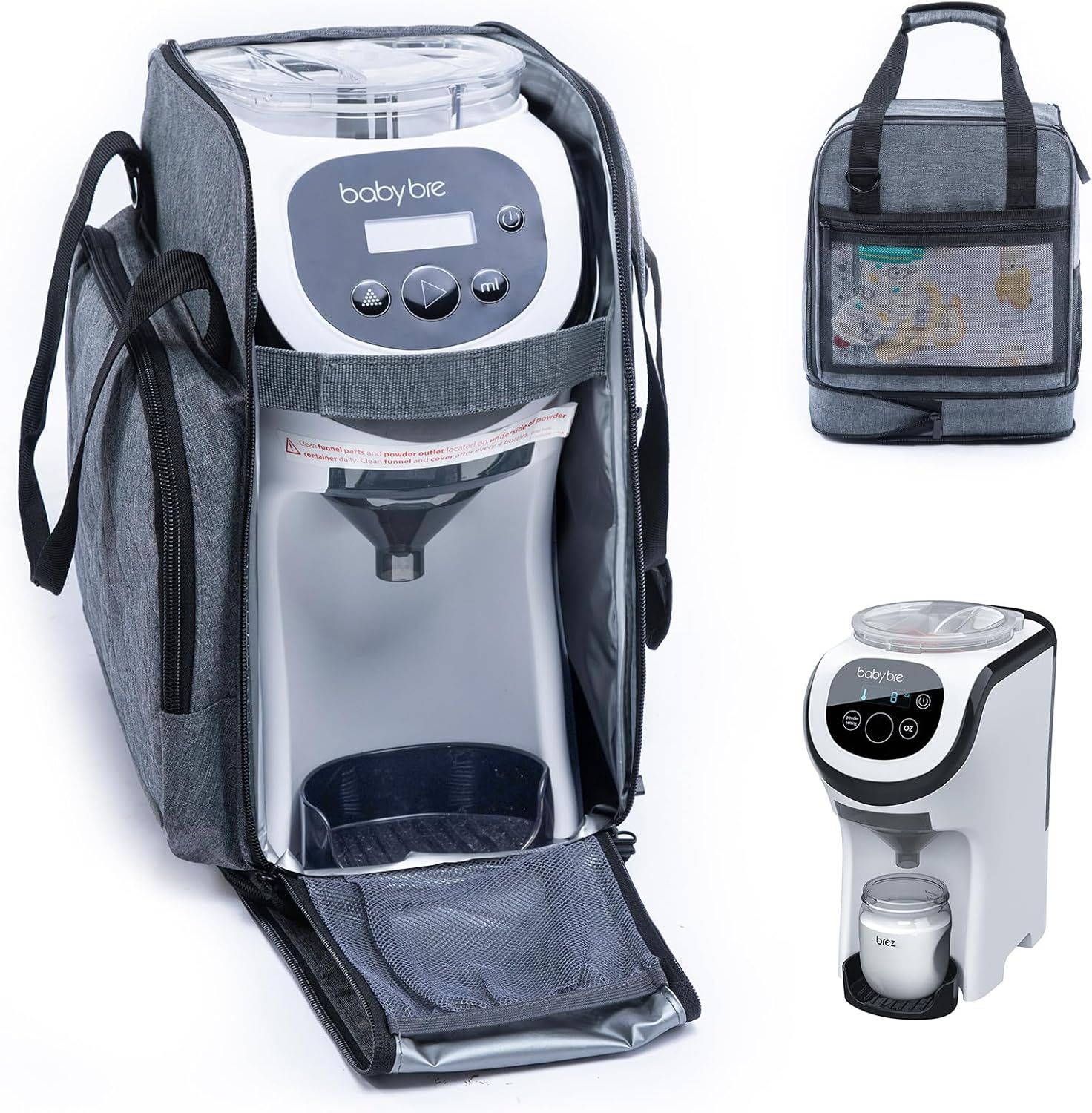 SFYBYHEART Carrying Case Compatible with Baby Brezza Formula Pro Mini Baby Formula Mixer Machine Carrying Bag - Baby Formula Mixer Travel Bag with Pockets for Baby Essential, Pumps, Baby Bottles