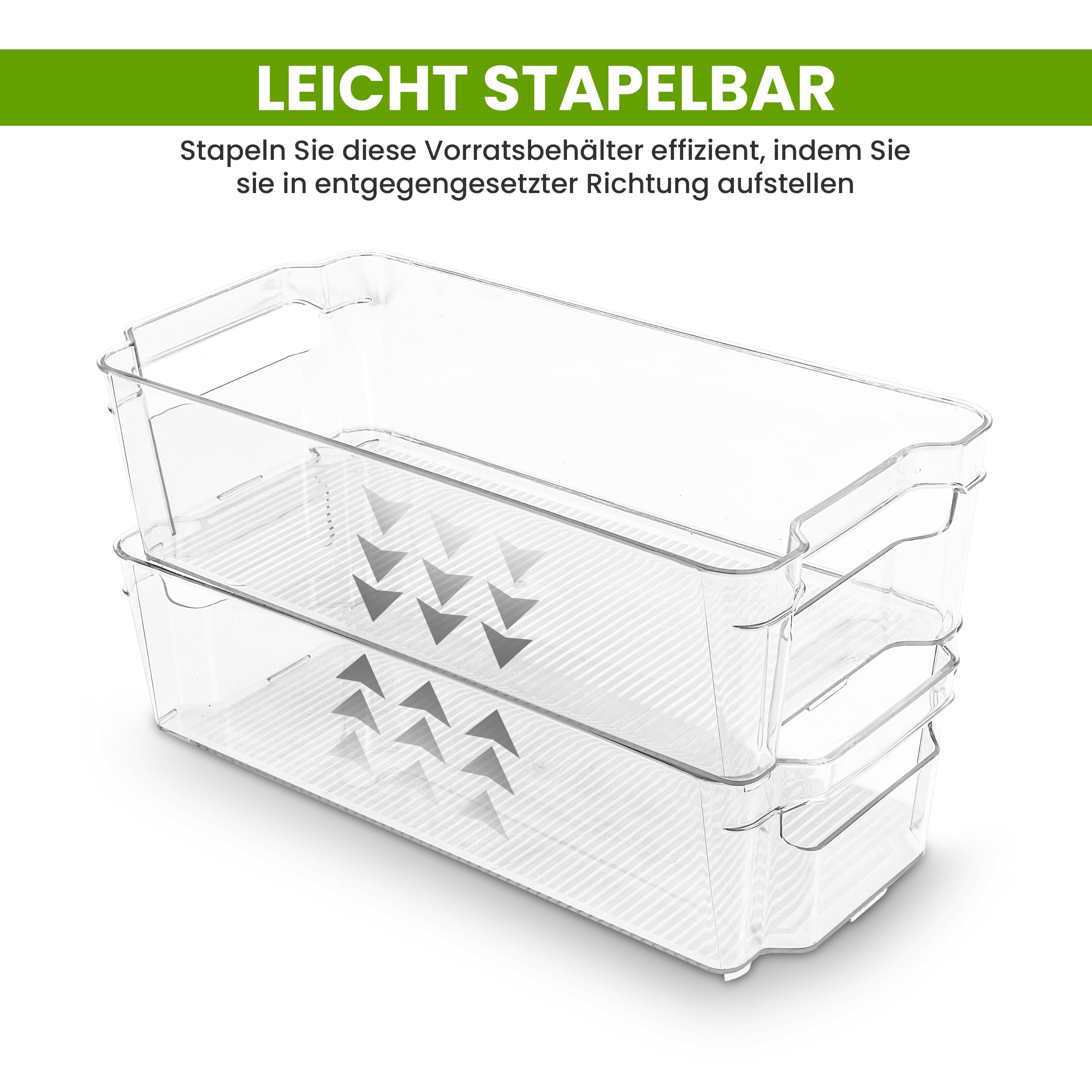 KICHLY Hochwertiger Kühlschrank Organizer set für Schubladen – Set mit 8 Stapelbar Aufbewahrung Kühlschrank für Gemüsefach, küchen schrank, Regalen, Kosmetika, Büromaterial, Werkzeugen – BPA-frei