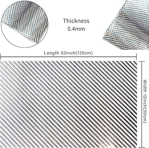 Miniatura 75 de HYANG - Hojas de piel sintética de vinilo holográfico transparente de PVC con diseño de pentágono grande, 1 rollo de 12 x 53 pulgadas