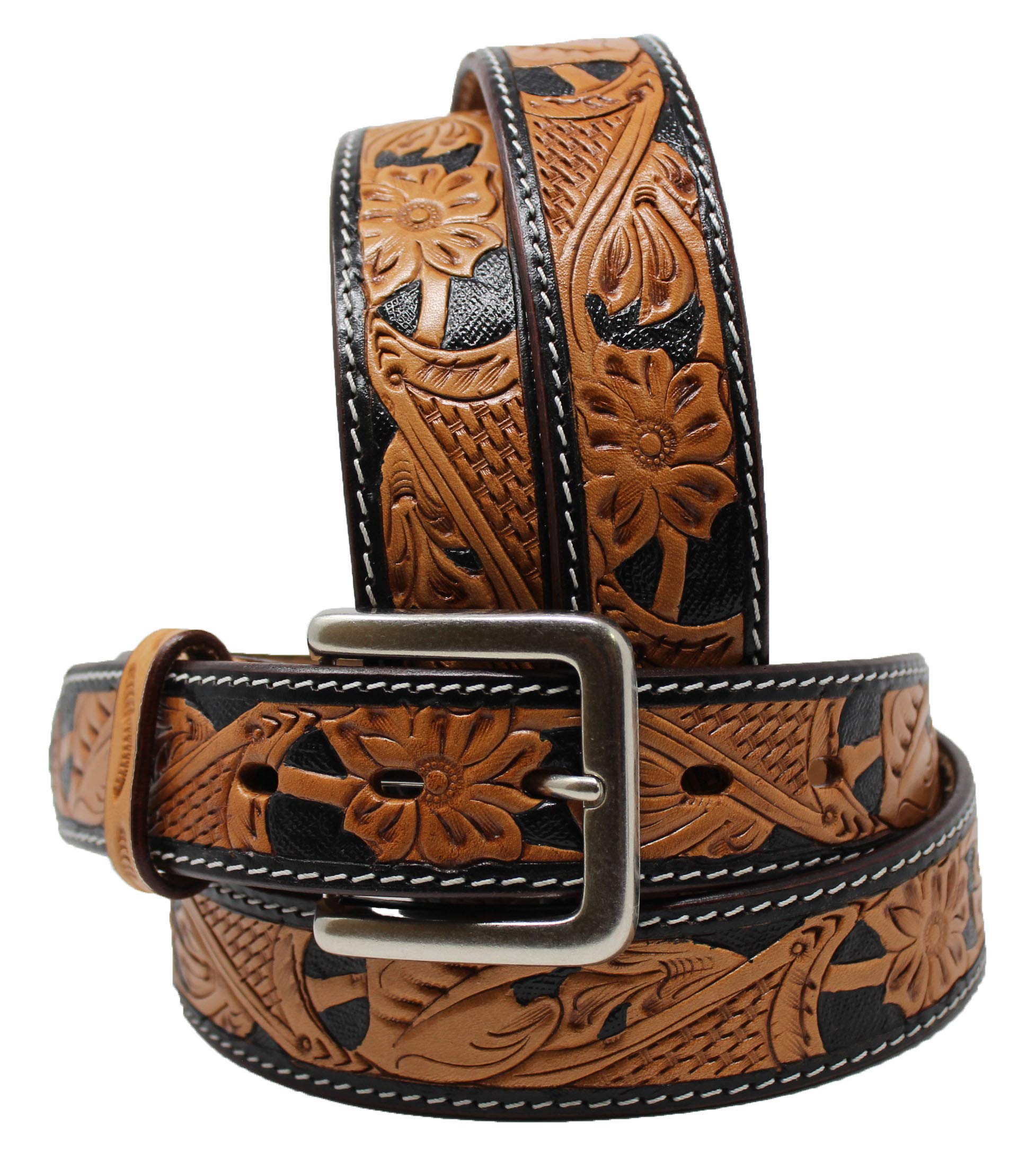 Pro Rider 47-48 Tackrus Handmade Basket Weave Tool Western LEATHER MENS BELT Brown 2609RS04