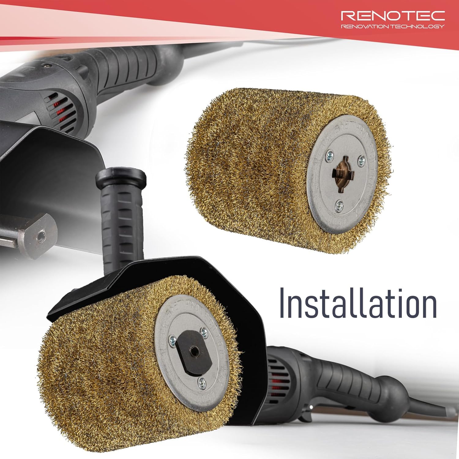 Steel Wire Drum, Copper Plating 0.3mm Wire, 4.33" x 4", 110x100mm, Heavy Rust Removal, for Burnishing Polishing Machine