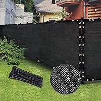 Vista 1 de Black 4FT X 50FT Outdoor Privacy Screen Fence & Mesh Shade Net Cover, Ideal for Garden and Backyard - Enhances Privacy for Fencing & Chain Link