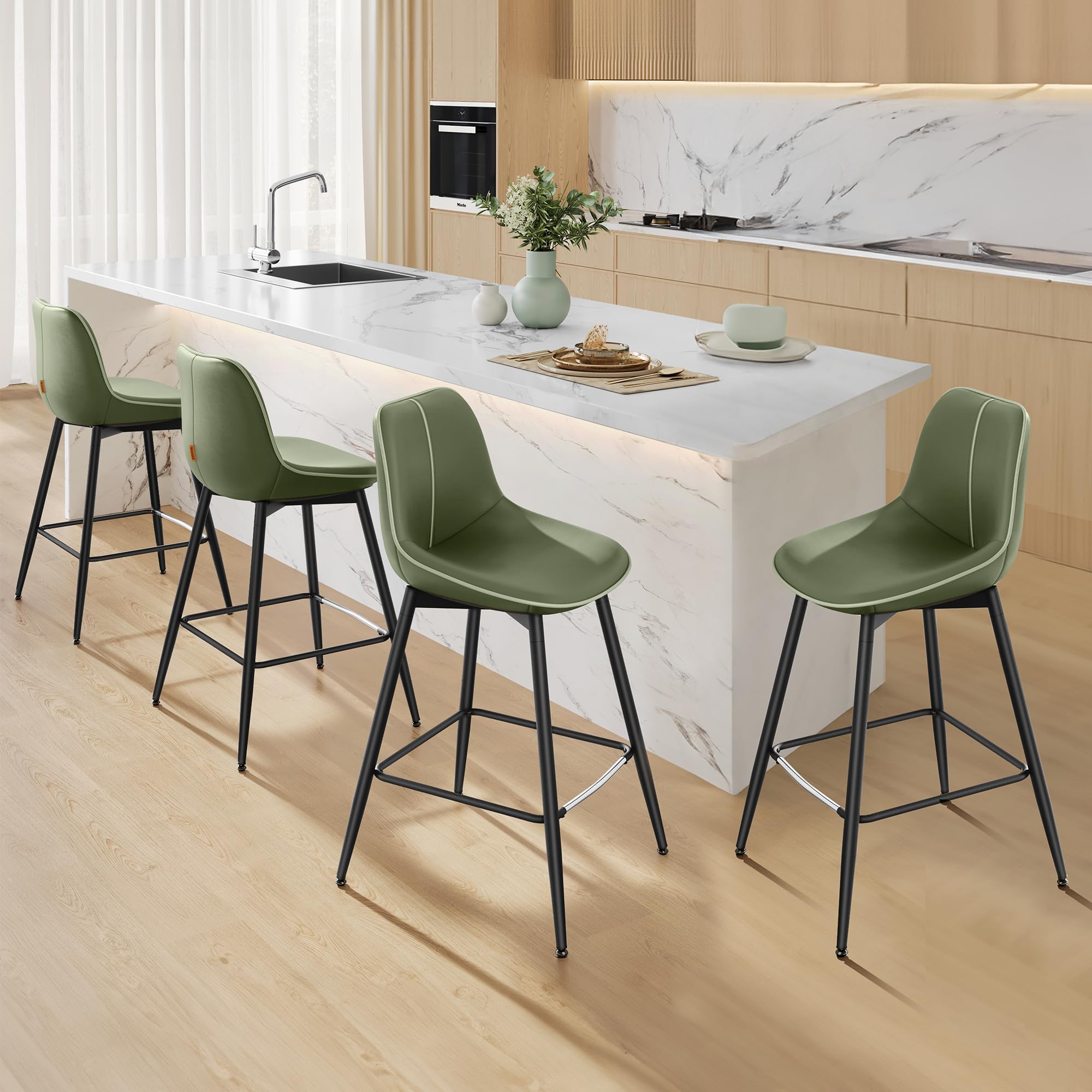 View 1 of ***PARTIAL SET***VASAGLE Bar Stools Set of 4, Counter Height, with Back, 24.8-InchLPNPMDV5494246
