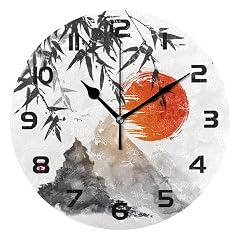 Japanese Art Painting Wall Clock Silent Non Ticking,Asian Red Sun 9 . 5 Inch Round Wall Clock Japanese Art Painting Wall Clock Silent Non Ticking,Asian Red Sun 9 . 5 Inch Round Wall Clock item