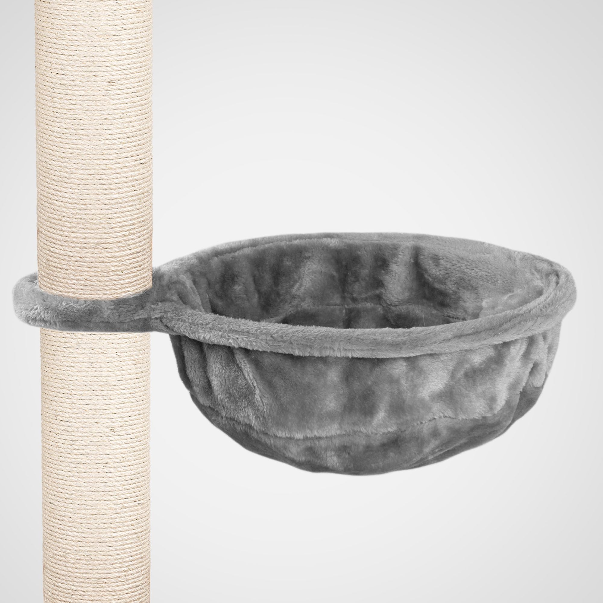HAPPYPET Katzenhängematte für Kratzbaum Ø40 cm – XL Katzenmulde Ersatzteil – Stabile Liegemulde mit Metallrahmen – Katzenbett Kratzbaum – belastbar bis 15 kg, Grau