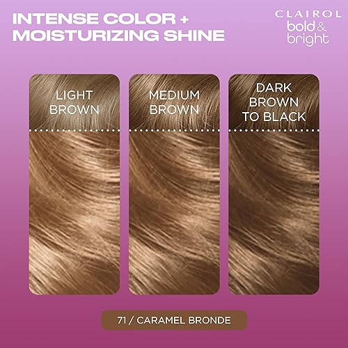 Miniatura 4 de Clairol - Bold & Bright - Tinte permanente para cabello, tono 71 Caramel Bronde, paquete de 1 unidad