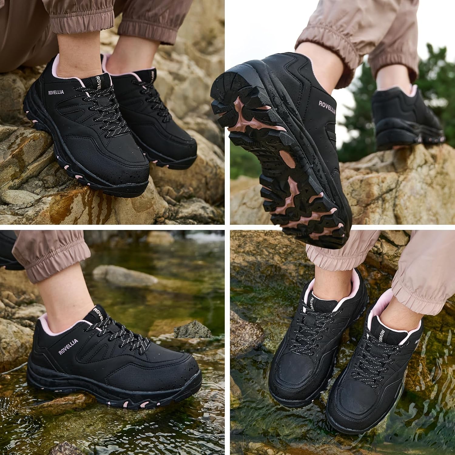 Waterproof Hiking Shoes Women Fashion Sneakers Tennis Walking Shoes Non-Slip Grip Ankle Support, Durable Comfort for Trekking, Trail Running, and Outdoor Adventures - Image 2