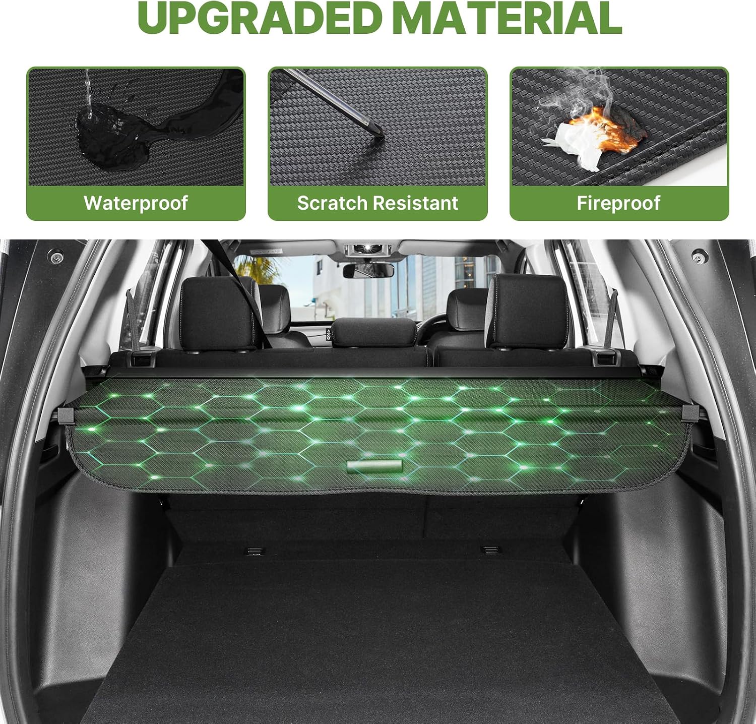 Powerty Retractable Cargo Cover for 2023 2024 2025 2026 Honda CRV, Carbon Fiber Texture Trunk Cover Privacy Screen Rear Security Shade for CRV Accessories