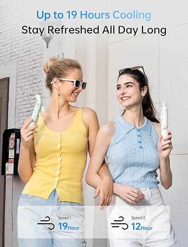 Vista 3 de JISULIFE Ventilador de mano, ventilador de mano 3 en 1, ventilador de bolsillo pequeño recargable por USB, ventilador de batería