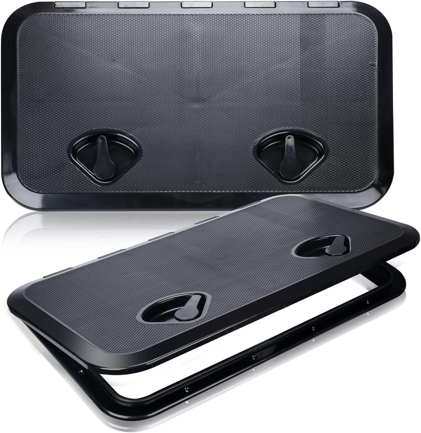 smartmarine 24"x14" Marine Boat Deck Hatch,Boat Access Hatch & Lid, Black/White