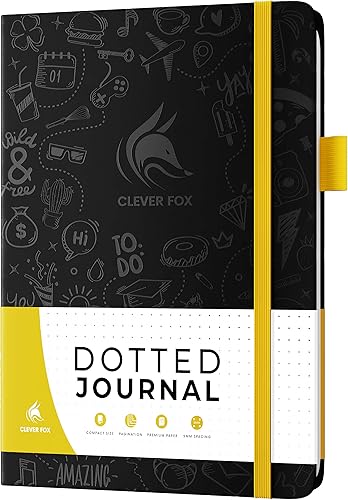Miniatura 7 de Clever Fox Dotted Journal 2.0 - Cuaderno compacto de planificación y bocetos con cuadrícula de puntos, papel grueso de 4.23ozm (120 GSM). Agenda con