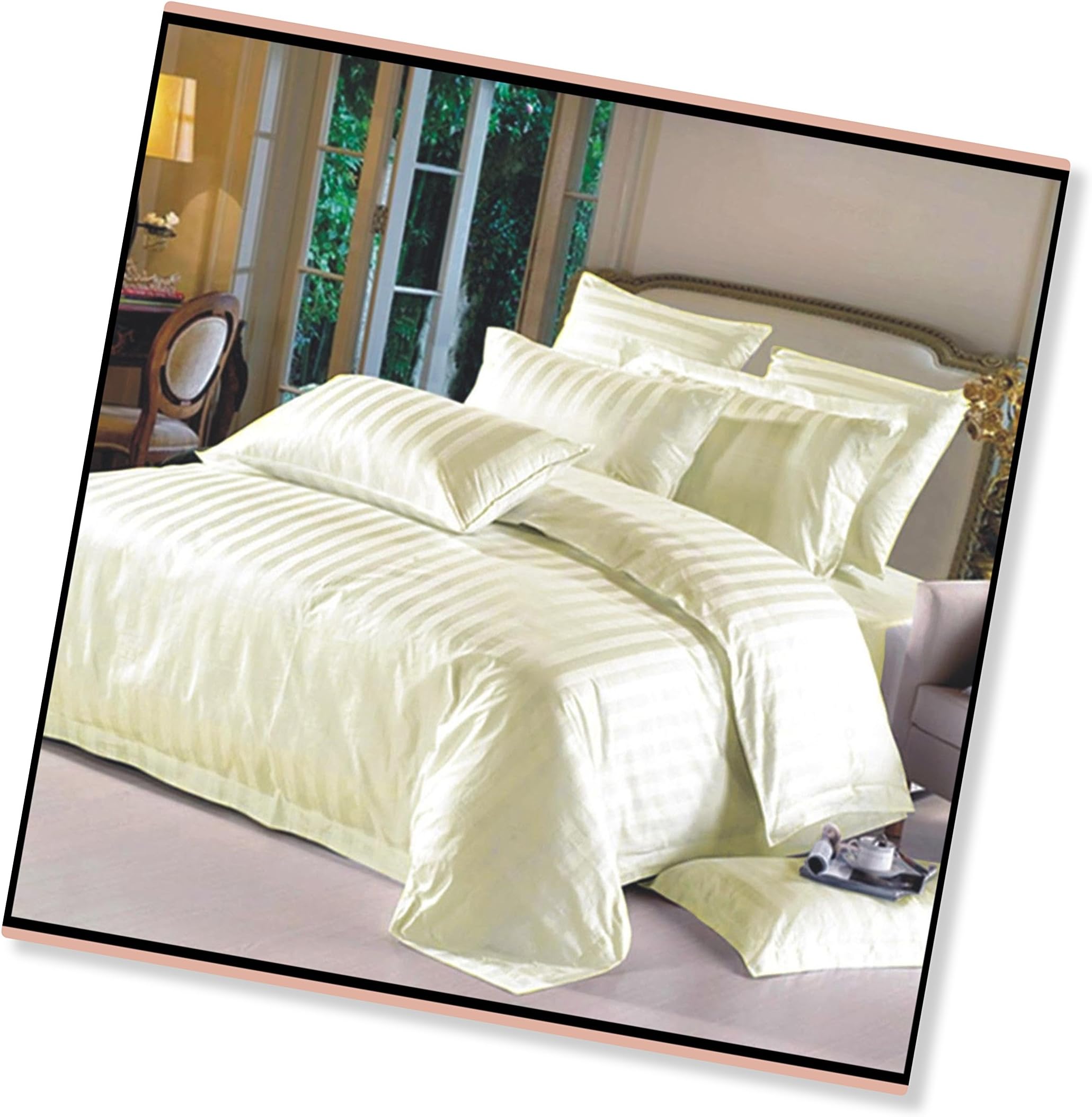 AR Textile 5 Star Hotel Quality 100 Egyptian Cotton Satin Stripe Duvet