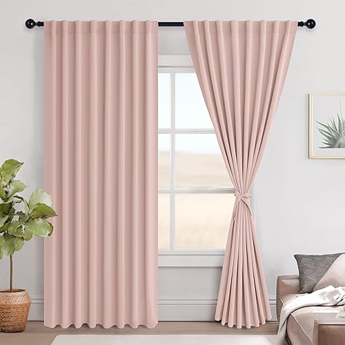 Miniatura 156 de Hiasan Cortinas opacas blancas extra anchas para dormitorio, cortinas opacas térmicas extra anchas de 72 pulgadas de largo, con pestaña trasera,