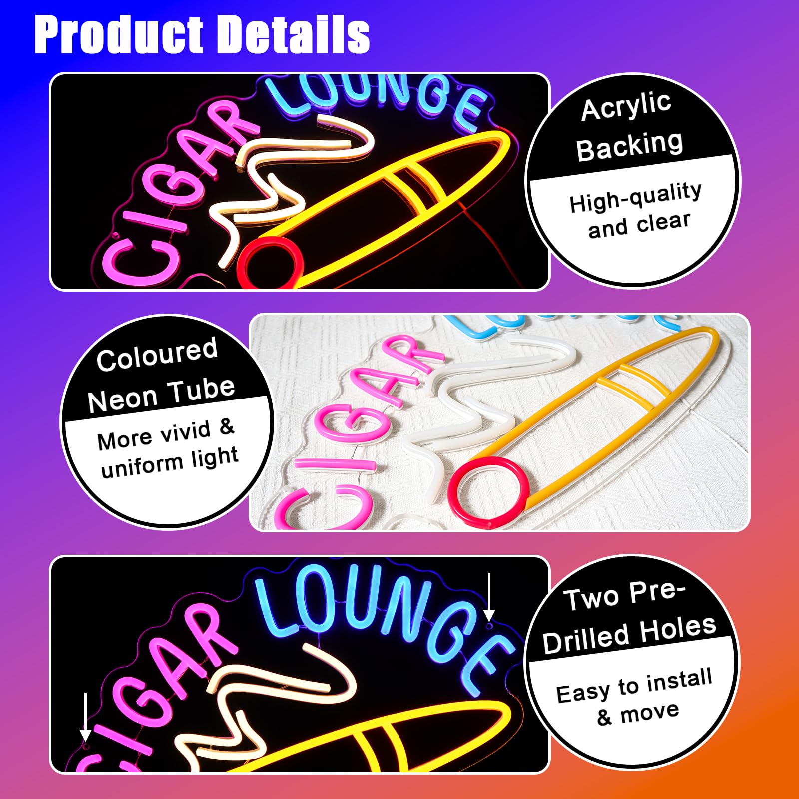 Cigar Lounge Neon Scudo sigari Led Targa al neon Parete Sigarette Neon Sign USB Led Targa per Ricezione Camera Fumare Negozi Bar Man Cave Store Home Business Pub Party Decor