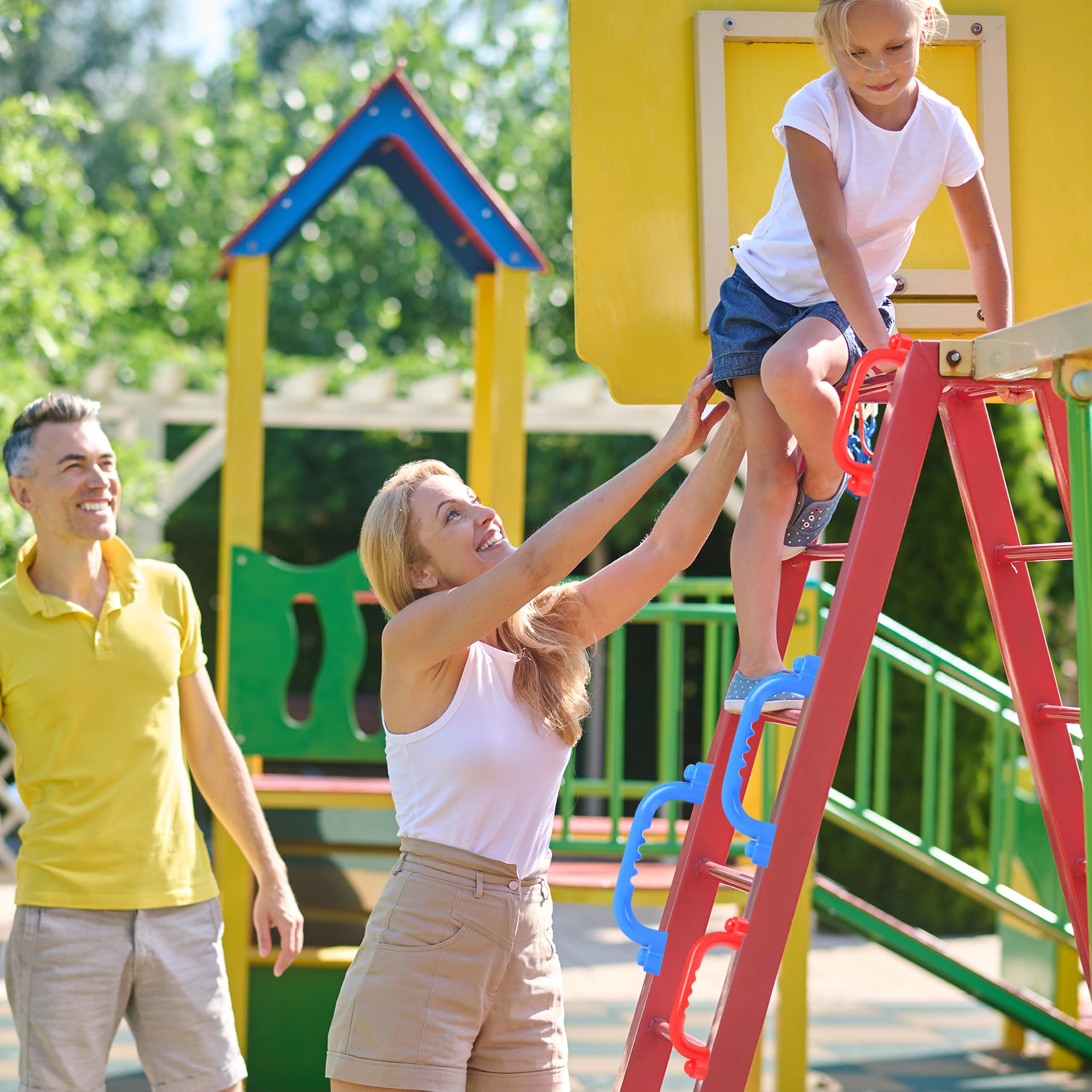 Charmofun Asas de Seguridad para Parques Infantiles, Asas de Escalada Antideslizante para Niños, Manijas de Seguridad para Patio de Recreo (8pcs-B)