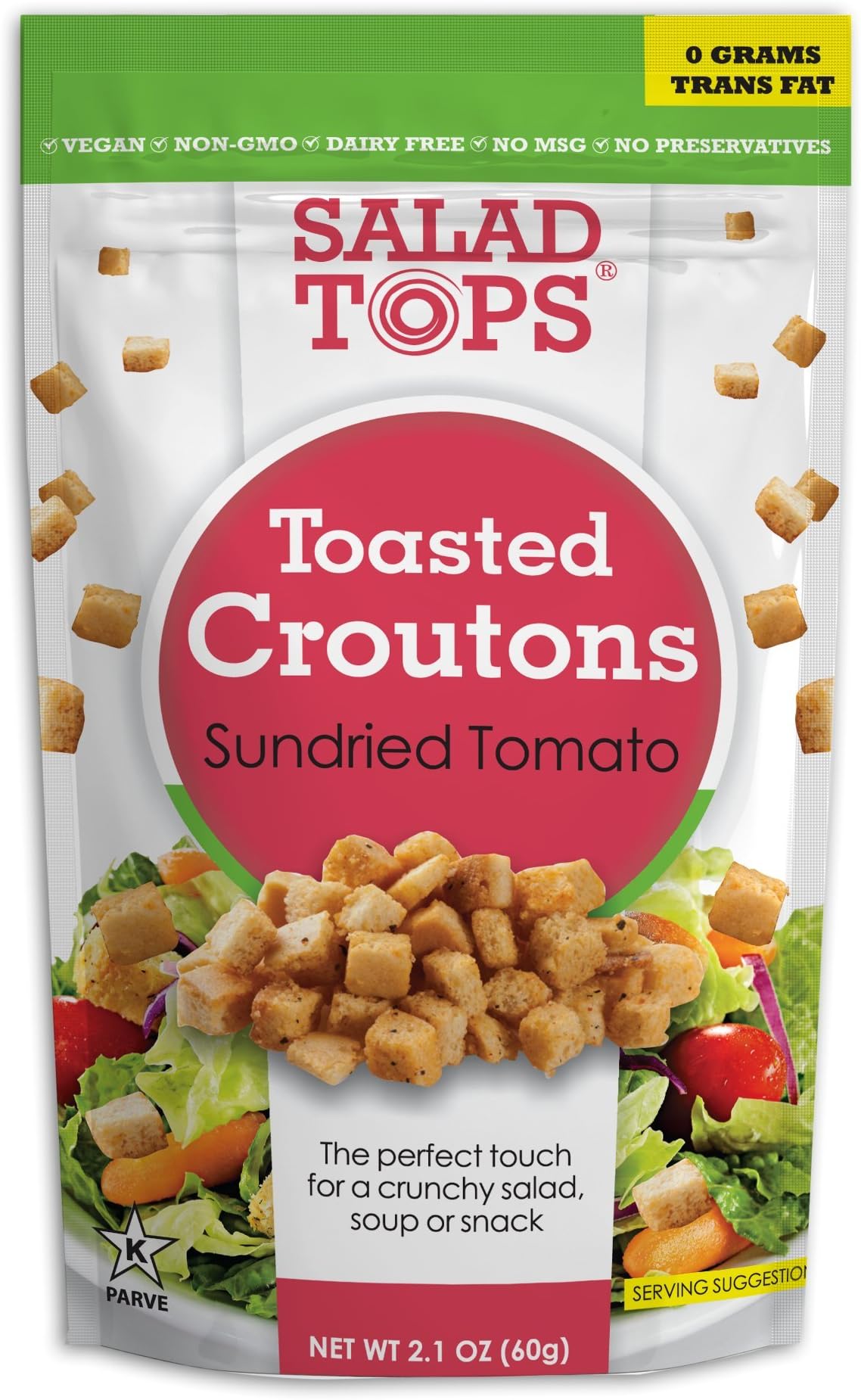 Salad Tops Toasted Croutons Pack of 6, 60g Each (Sundried Tomato)