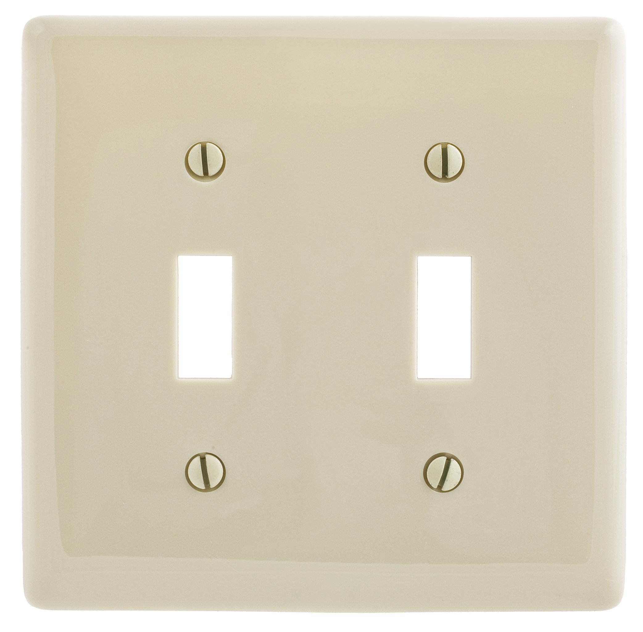 Bryant ElectricNPJ2AL 2-Gang 2-Toggle Nylon Wallplate, Almond