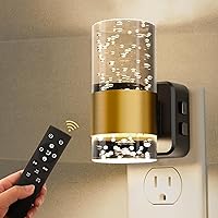 Vista 52 de Luz nocturna para enchufar en la pared, regulable, con sensor crepuscular, 3 colores de luz, blanco suave, blanco frío y ámbar, brillo ajustable