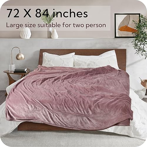 Miniatura 2 de SUNNY HEAT Manta eléctrica térmica, franela reversible de 72 x 84 pulgadas para cuerpo completo, con 10 horas de apagado automático y 4 niveles de