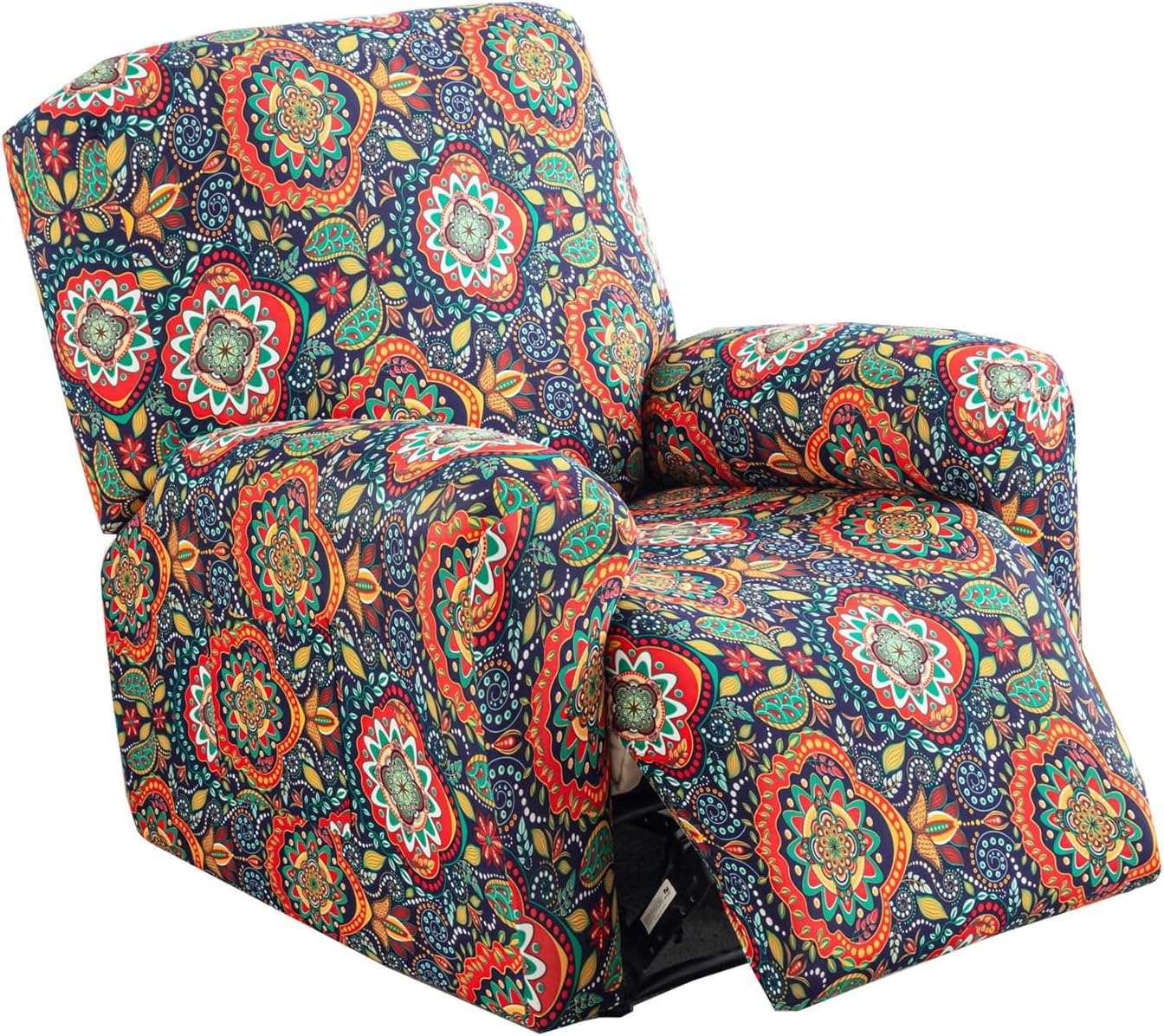 KRFOONN Recliner Slipcovers Stretch Printed Sofa Cover 4-Piece Lazy Boy Chair Covers Fallon Collection Slipcover Furniture Protector Leather Recliner Chair Cover for Rocking Recliner, A11