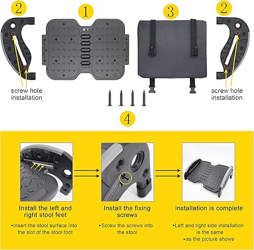Miniatura 6 de OShuKang Reposapiés debajo del escritorio, taburete con textura de masaje, incluye espuma viscoelástica cómoda, fácil montaje y desmontaje (YB-RD)