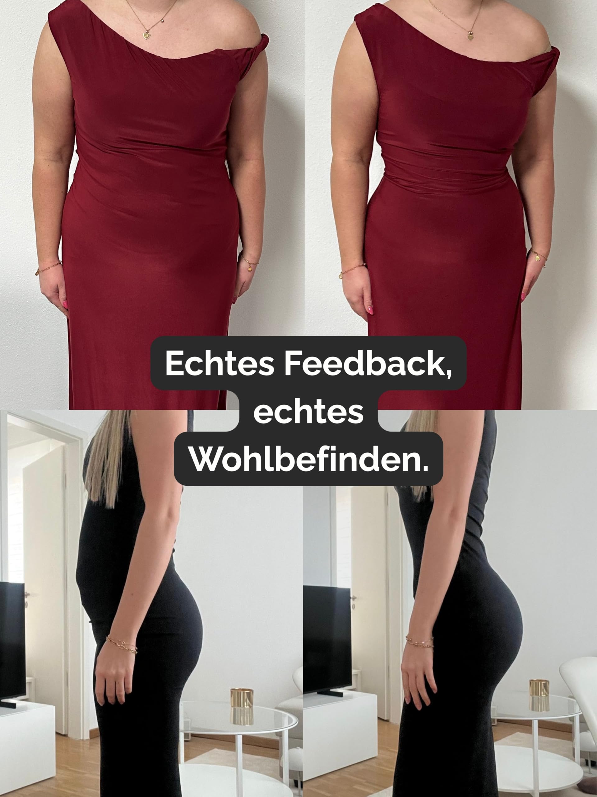 TONEST Shapewear Damen - Bauchweg Shaping-Miederhose - Mid Waist - Figurformender Slip mit Bein - Shape- Radlerhose - 1300-MS-FC