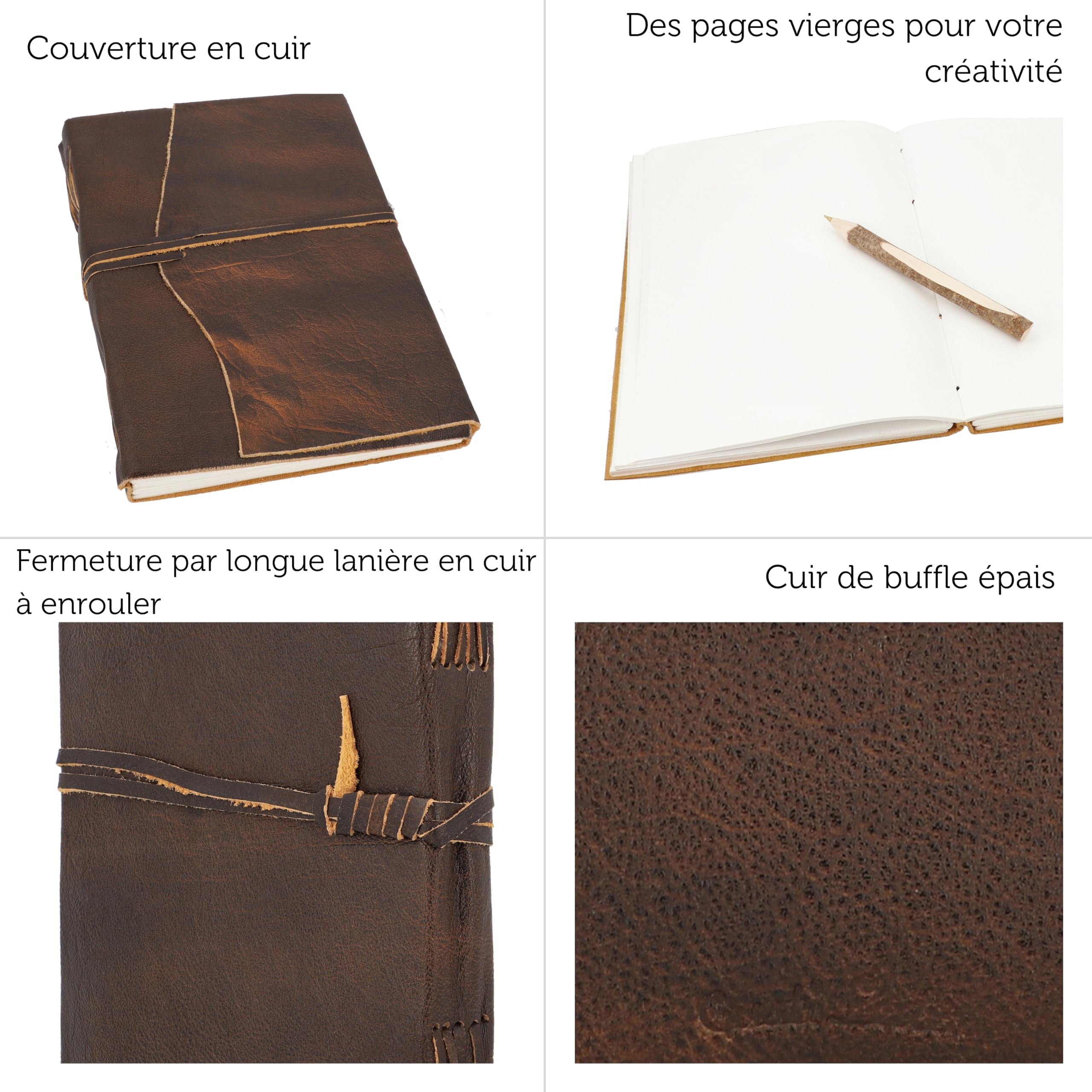 Gusti Carnet en cuir- Agenda en cuir véritable