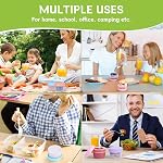 6PACK 2.7oz Salad Dressing Containers To Go with lids, Reusable and Leakproof Mini Sauce Cups Condiment Dip Jars for Lunch Box, Small Snack Containers for Kithen Office School Camping