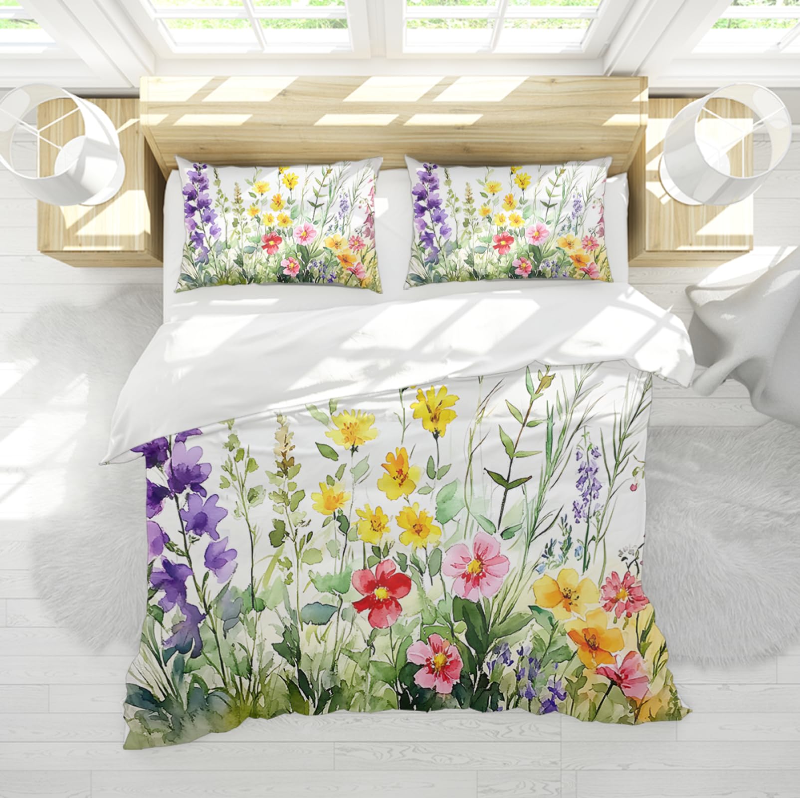 Housse de couette style pays rural pour transformer votre chambre en jardin de printemps