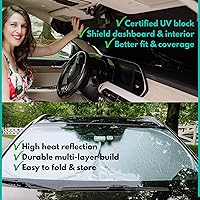 Vista 8 de Parasol para parabrisas BMW X2 (2018-2023), certificado 99.87% UVB y 99% de protección solar UVA. Cubierta opaca de doble capa galardonada, parasol