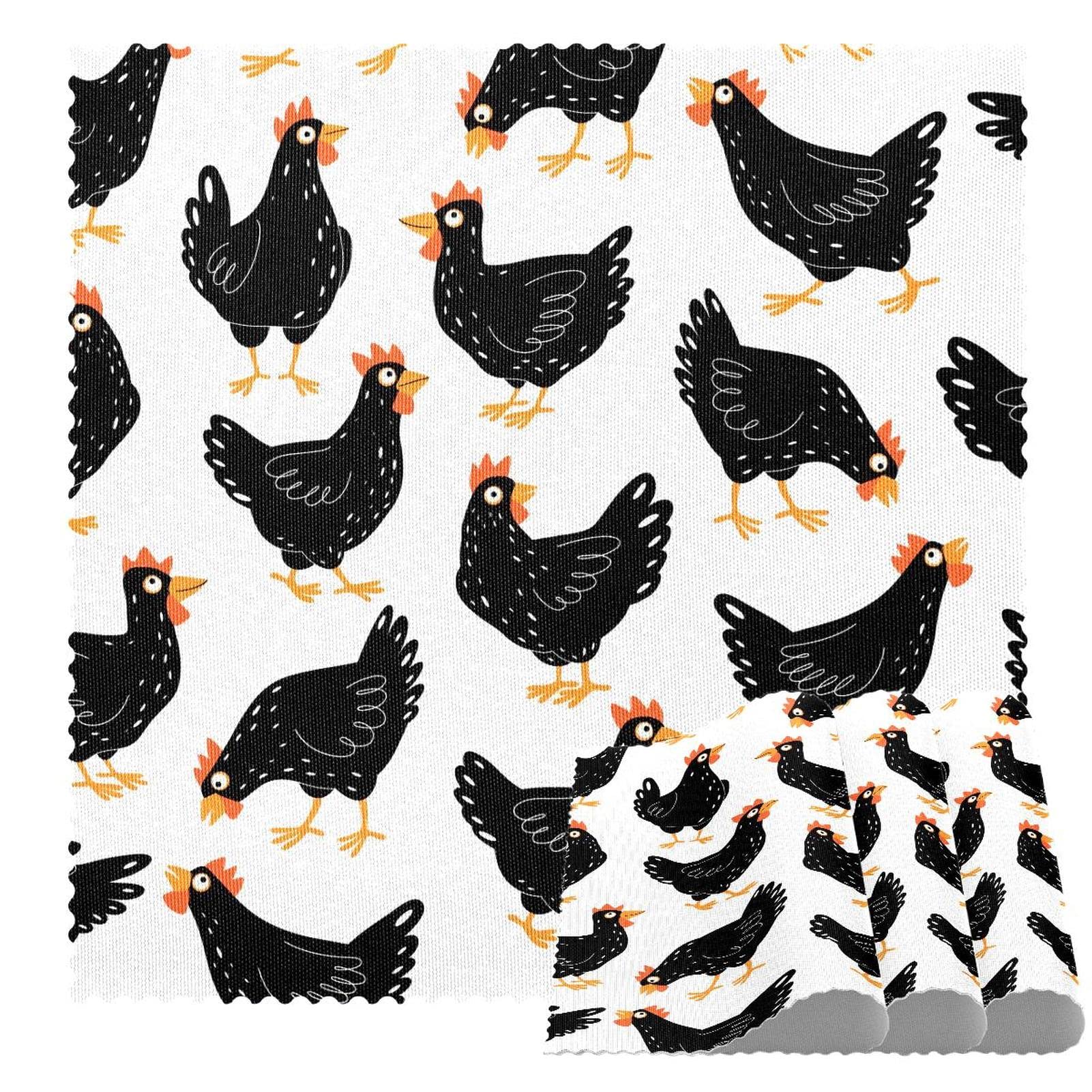 Sets de table poules noirs antidérapants 30,5 cm | Lot de 4